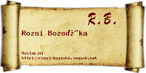 Rozsi Bozsóka névjegykártya